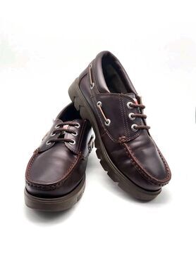 Kickers Mens Lennon Genuine Moccasins Brown Boat Shoe Size 11 Genuine Leather